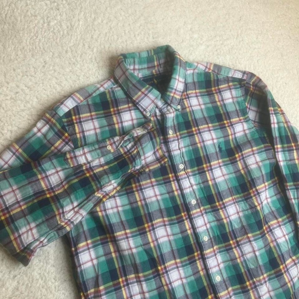 Ralph Lauren men's plaid flannel shirt button up lined heavy xl